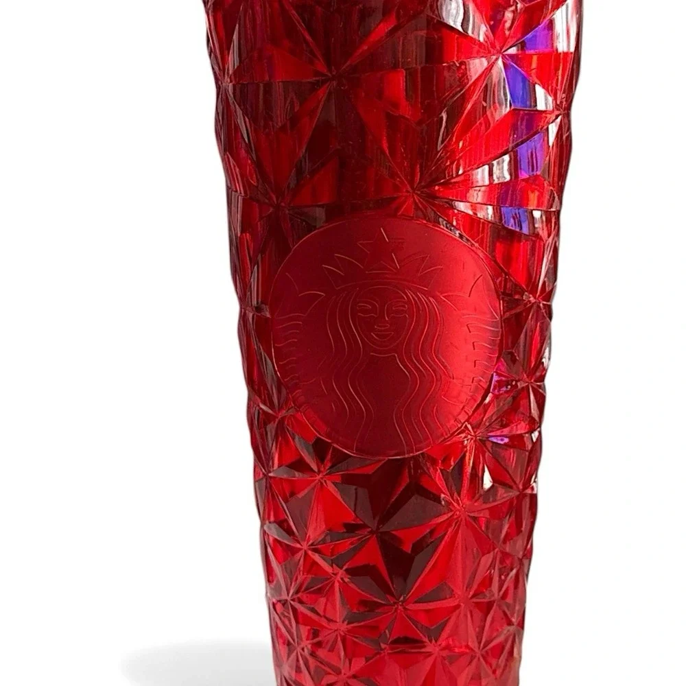 Starbucks Christmas 2023 Red Diamond Prism‎ Crystal Tumbler Cold Cup 24oz Venti